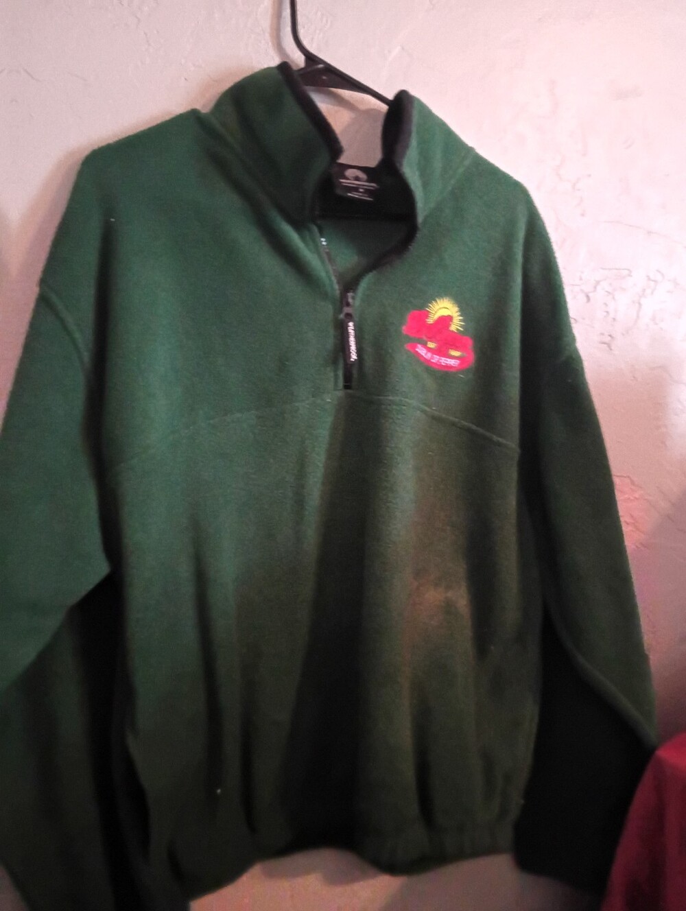 Dublin Dr Pepper Men's Dark Green Quarter-Zip Fleece Pullover Size Med